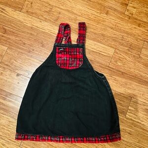 Vintage Guess Red and Black Plaid Overalls